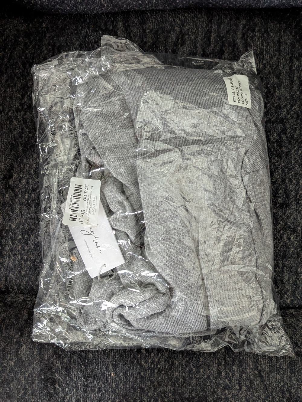 NWT Piper And Scoot Heather Gray Sweater Dress By Polagram - Picture 6 of 6